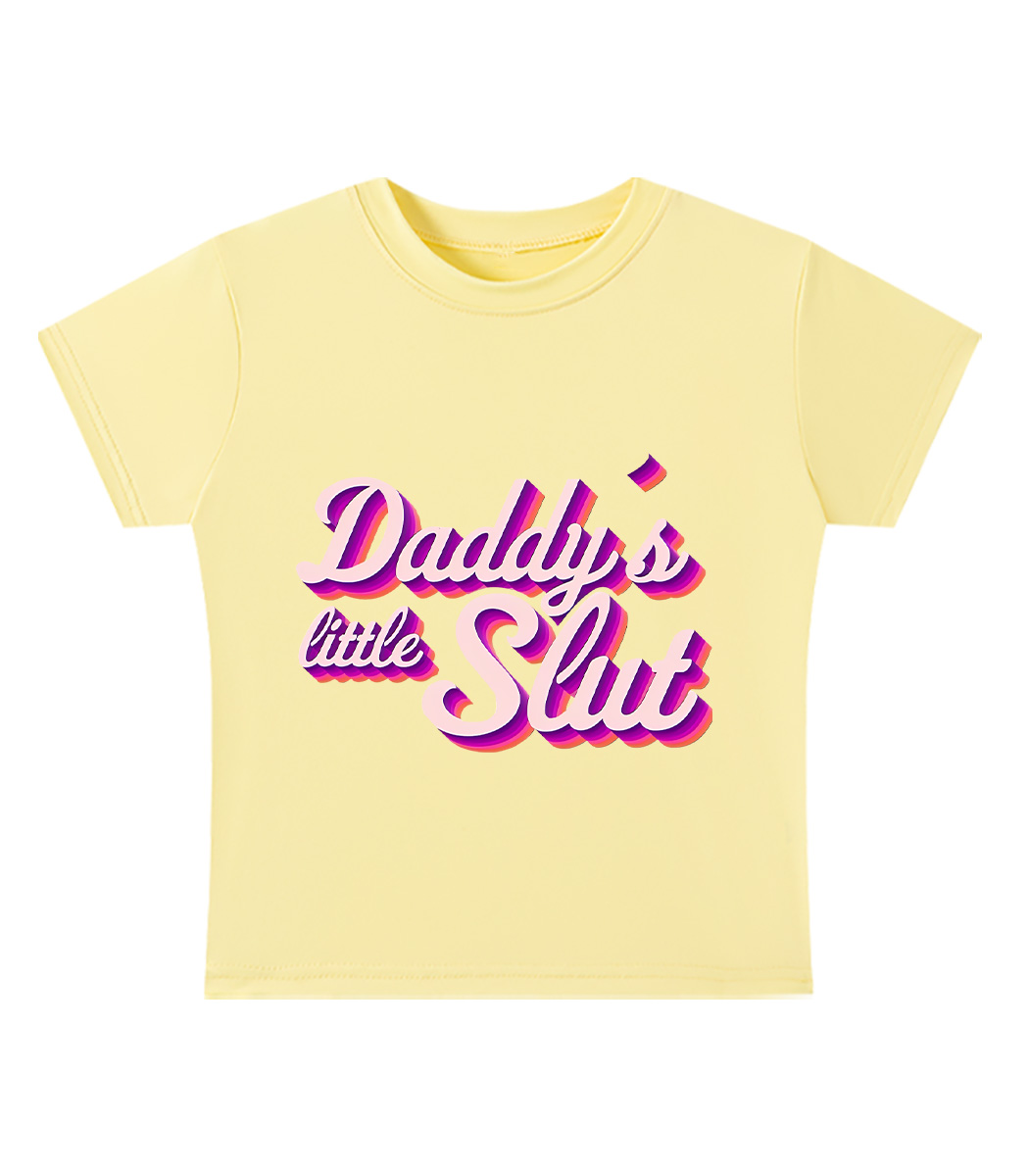 Daddy's Little Slut Y2K Baby Tee