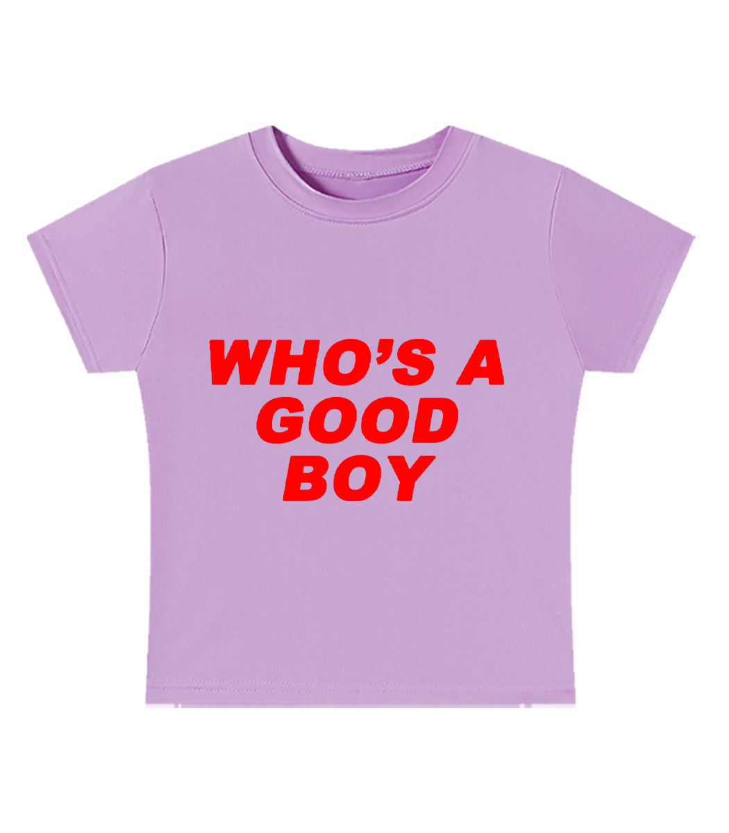 Who's A Good Boy Y2K Baby Tee