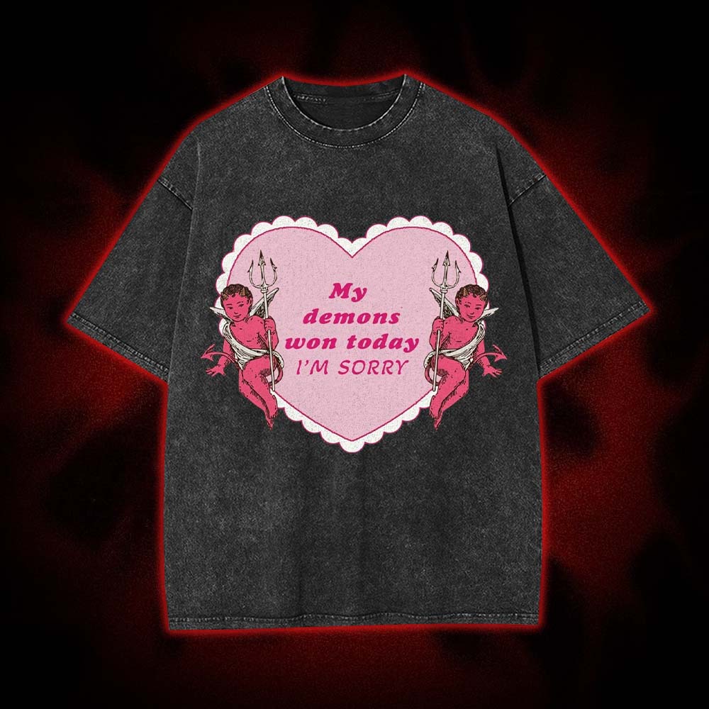 My Demons Won Today I'm Sorry Washed Tshirt