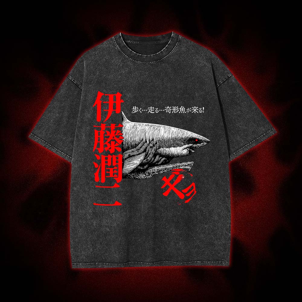 Walking Death Shark Washed Tshirt