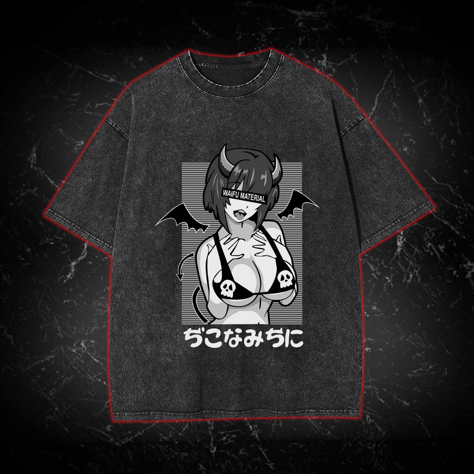 Waifu Material Washed Tshirt