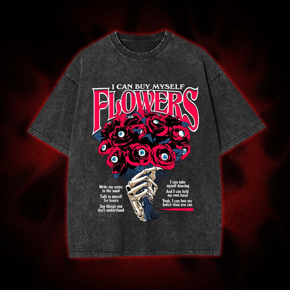 Buy Myself Flowers Washed Tshirt