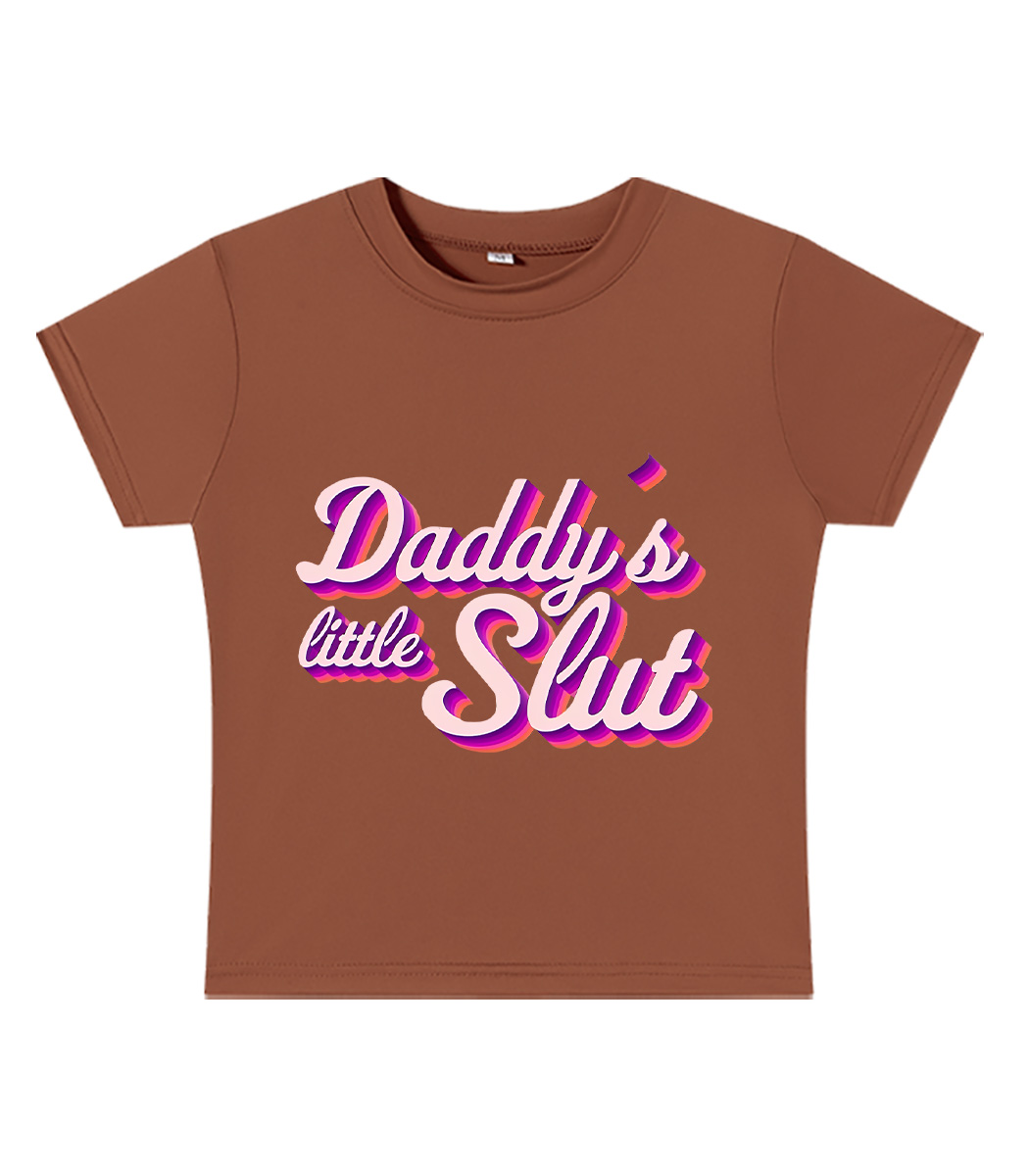 Daddy's Little Slut Y2K Baby Tee