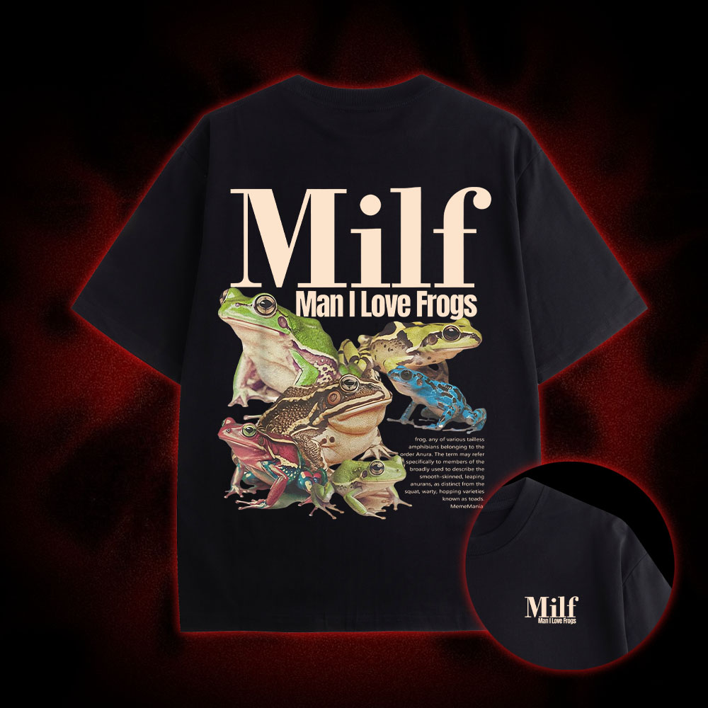 Man I Love Frogs Double Sided Print Washed Tshirt