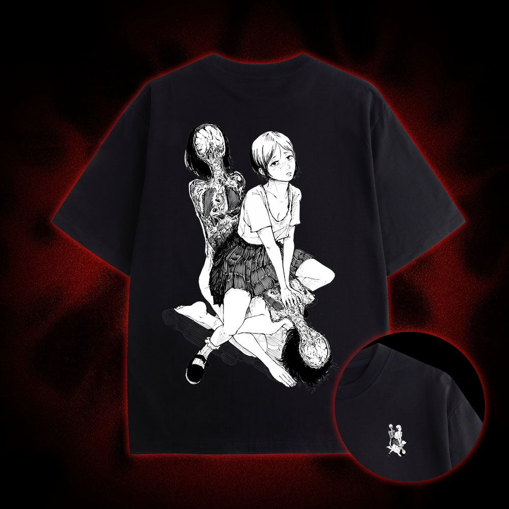 Flesh Blossom Double Sided Print Washed Tshirt