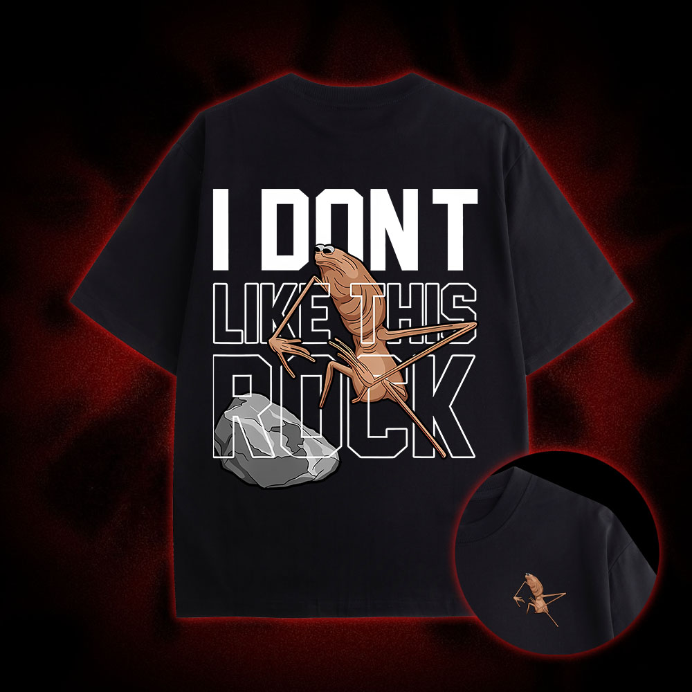 I Don't Like This Rock Double Sided Print Washed Tshirt