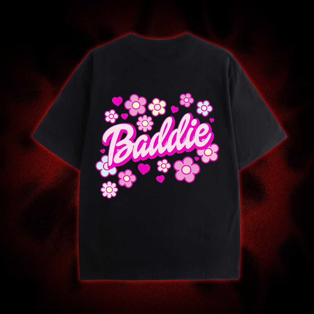 Baddie Double Sided Print Washed Tshirt