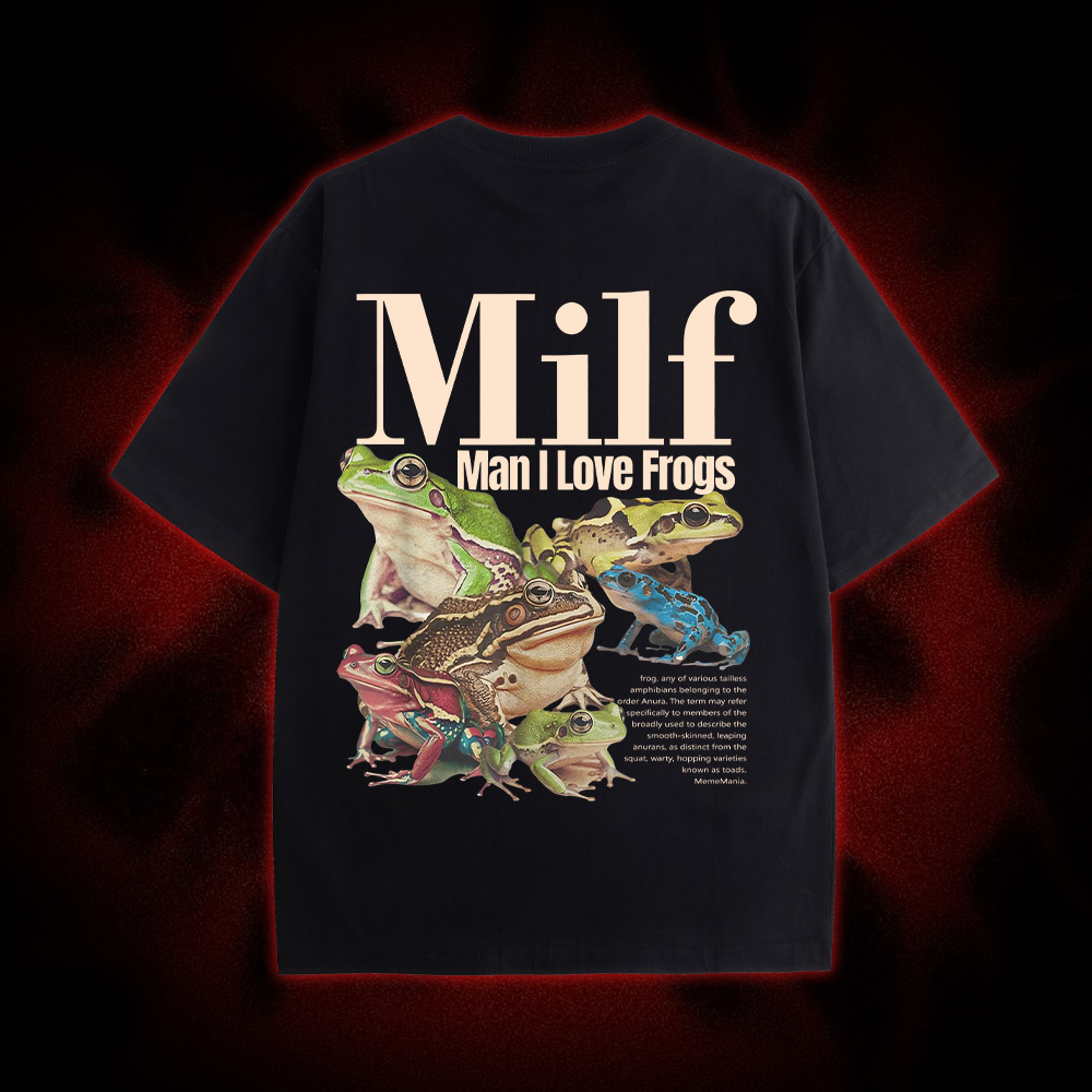 Man I Love Frogs Double Sided Print Washed Tshirt