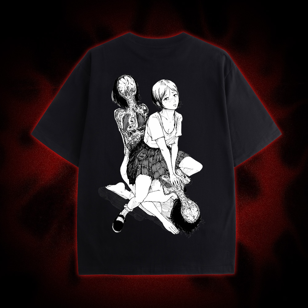 Flesh Blossom Double Sided Print Washed Tshirt