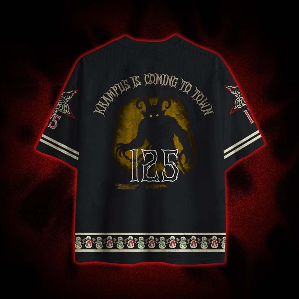 Be Good Or Else Krampus Christmas Mesh Jersey