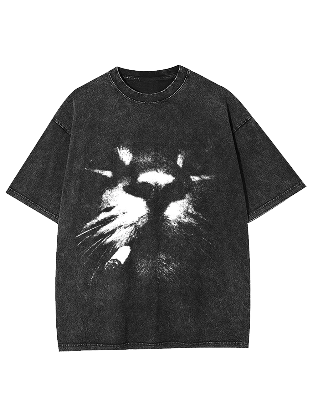 Smoking Cat Washed Tshirt