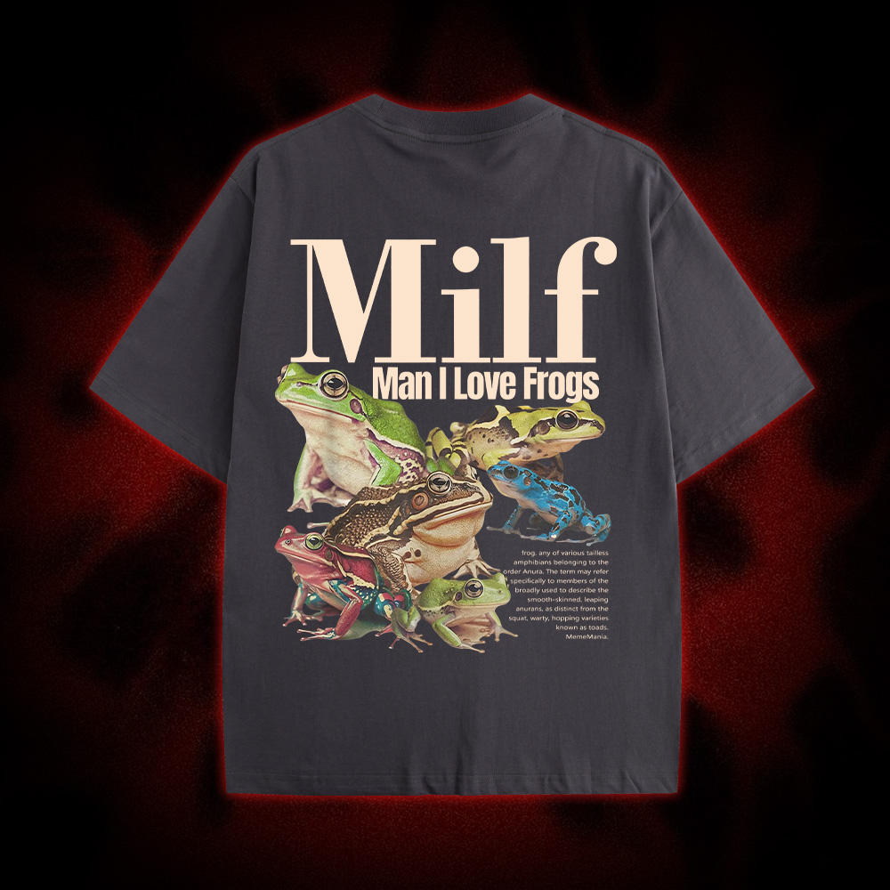 Man I Love Frogs Double Sided Print Washed Tshirt