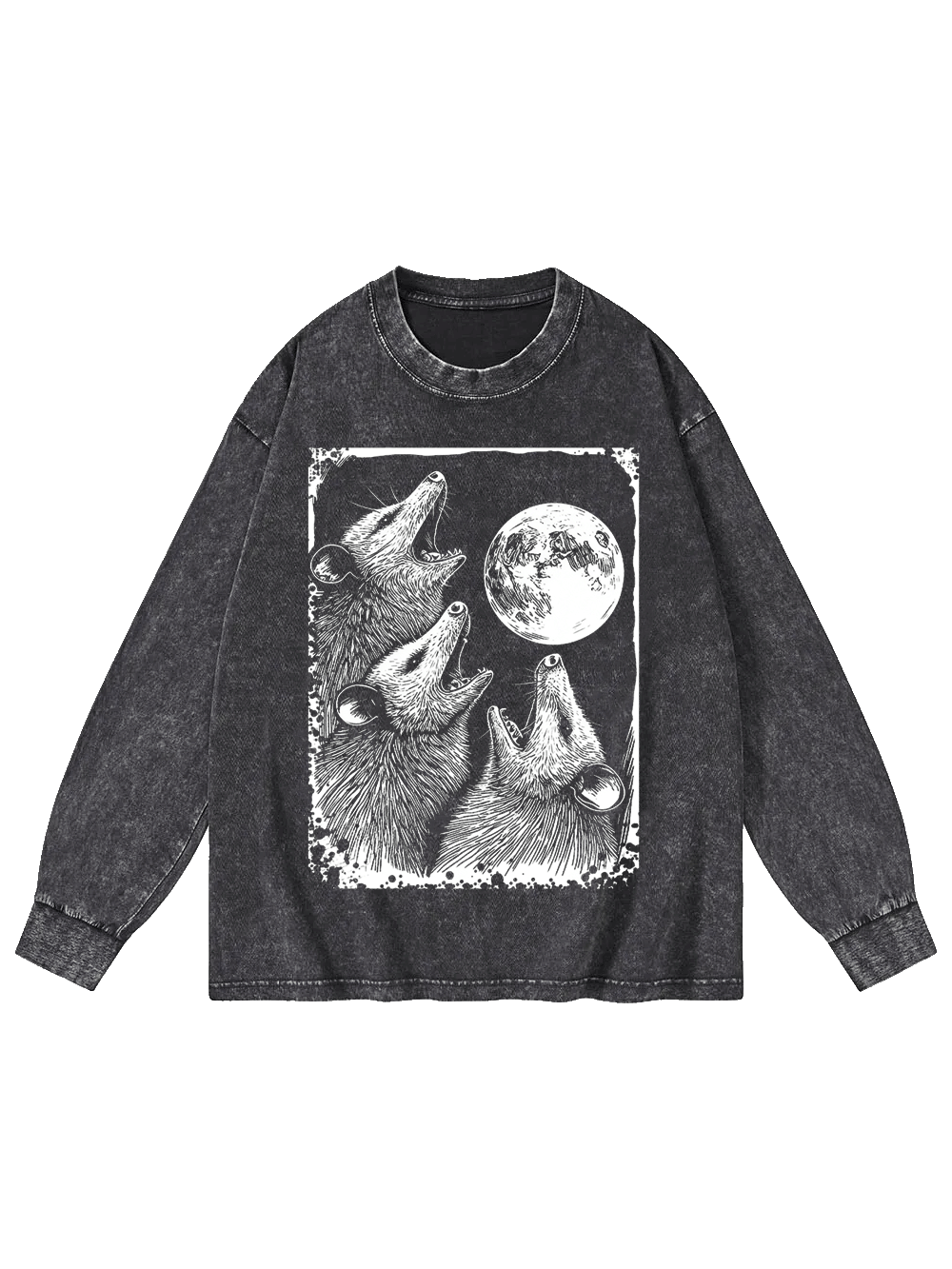 Howling at the Moon Washed Long-Sleeve Tshirt