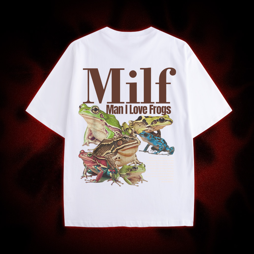 Man I Love Frogs Double Sided Print Washed Tshirt