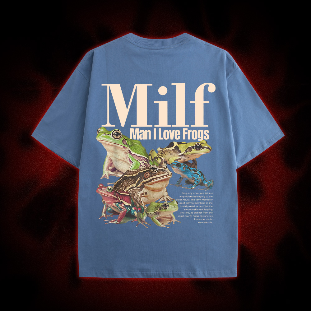 Man I Love Frogs Double Sided Print Washed Tshirt