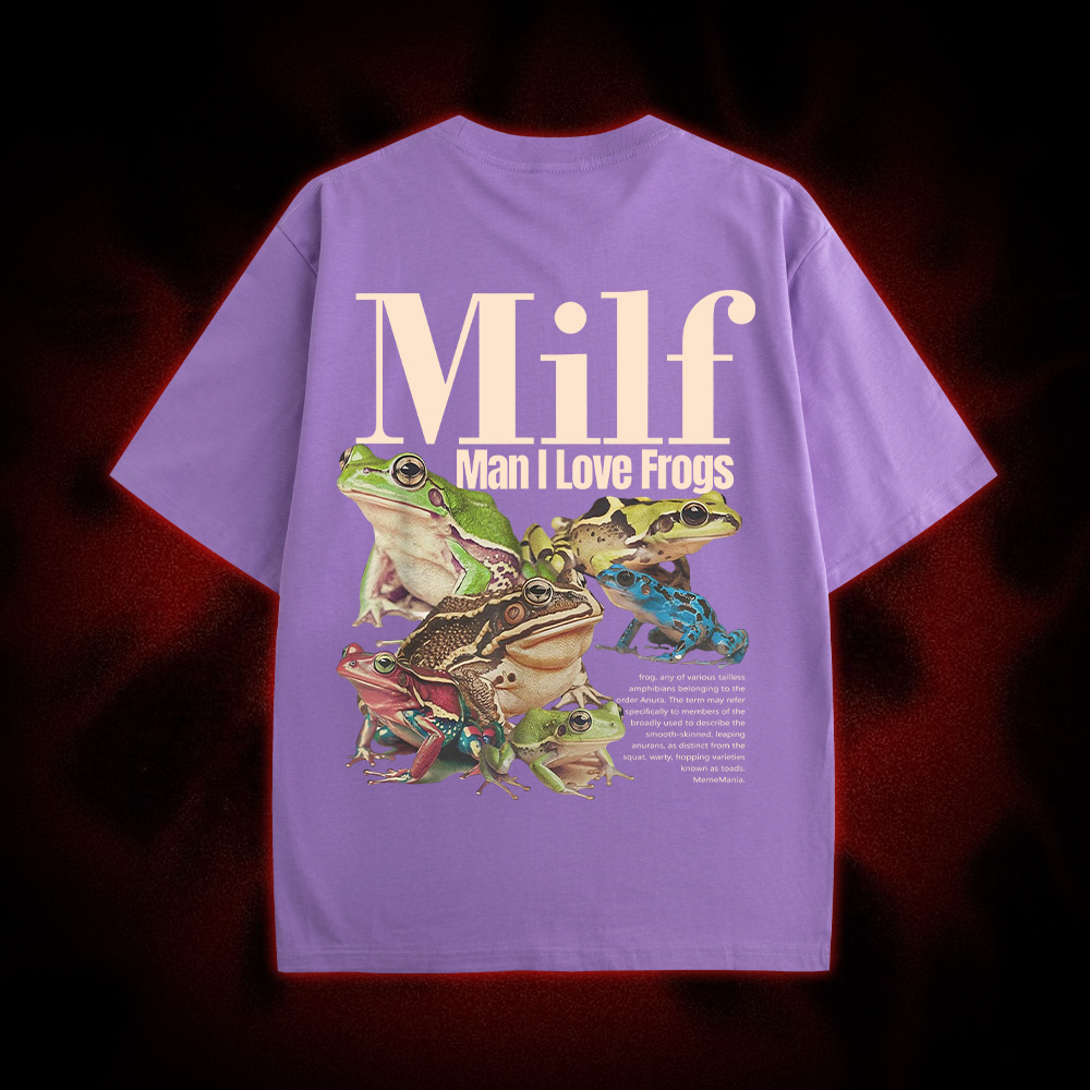 Man I Love Frogs Double Sided Print Washed Tshirt