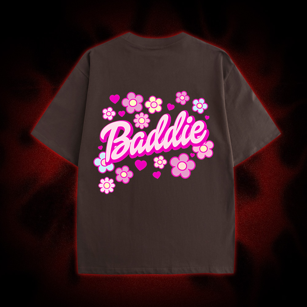 Baddie Double Sided Print Washed Tshirt