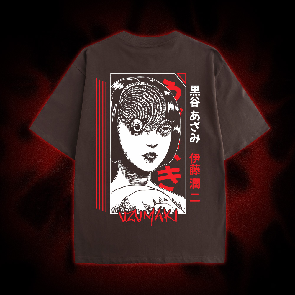 Uzumaki Gaze Double Sided Print Washed Tshirt