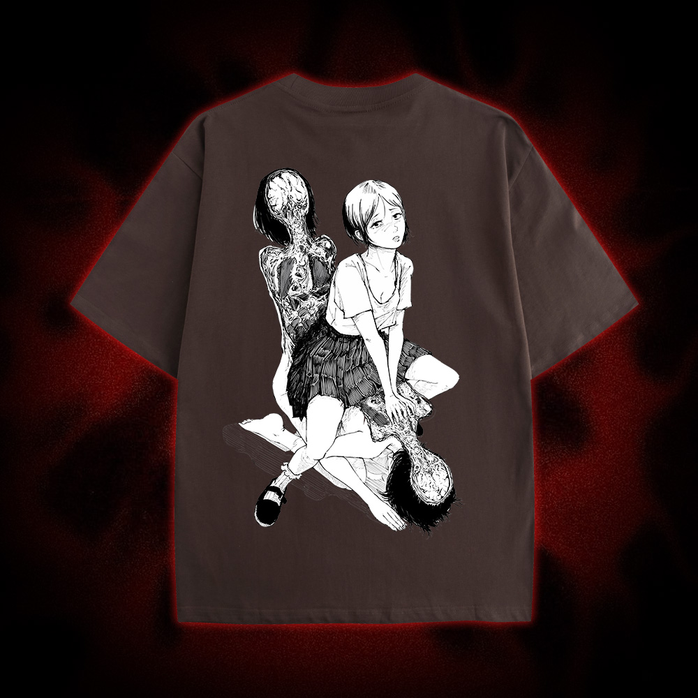 Flesh Blossom Double Sided Print Washed Tshirt