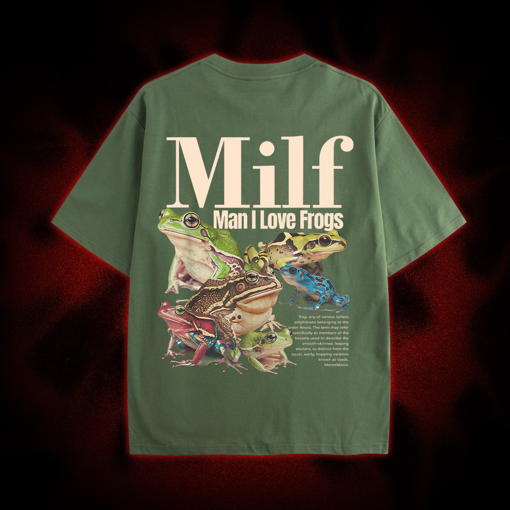 Man I Love Frogs Double Sided Print Washed Tshirt