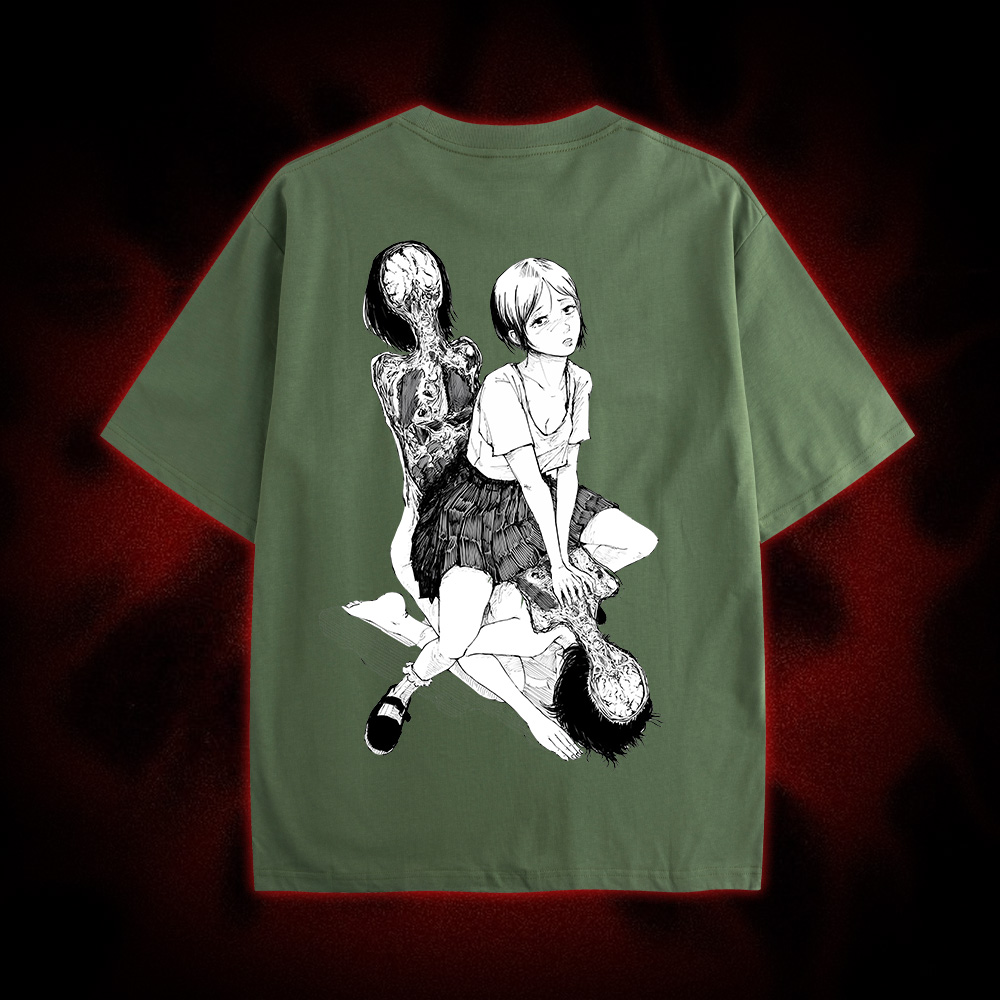 Flesh Blossom Double Sided Print Washed Tshirt