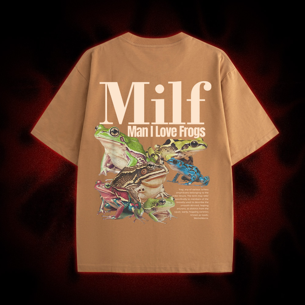 Man I Love Frogs Double Sided Print Washed Tshirt