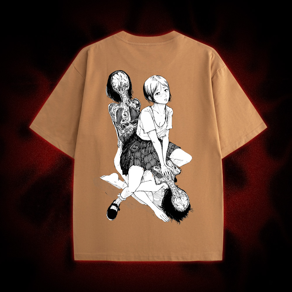 Flesh Blossom Double Sided Print Washed Tshirt