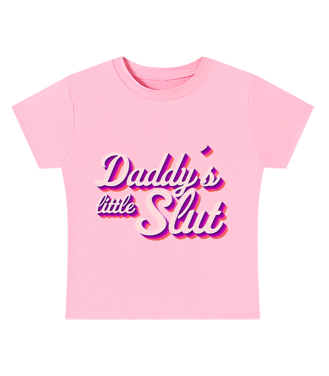 Daddy's Little Slut Y2K Baby Tee
