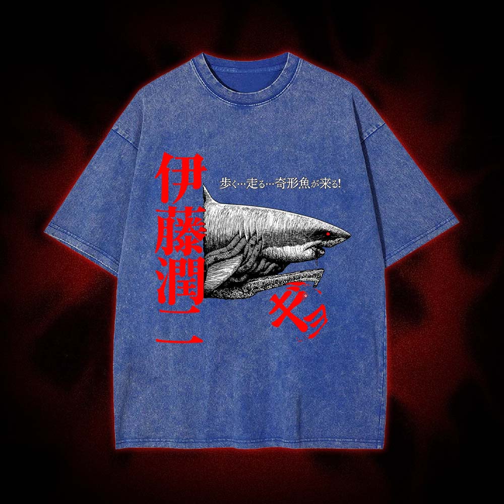 Walking Death Shark Washed Tshirt