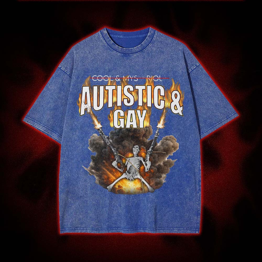 Autistic & Gay Washed Tshirt