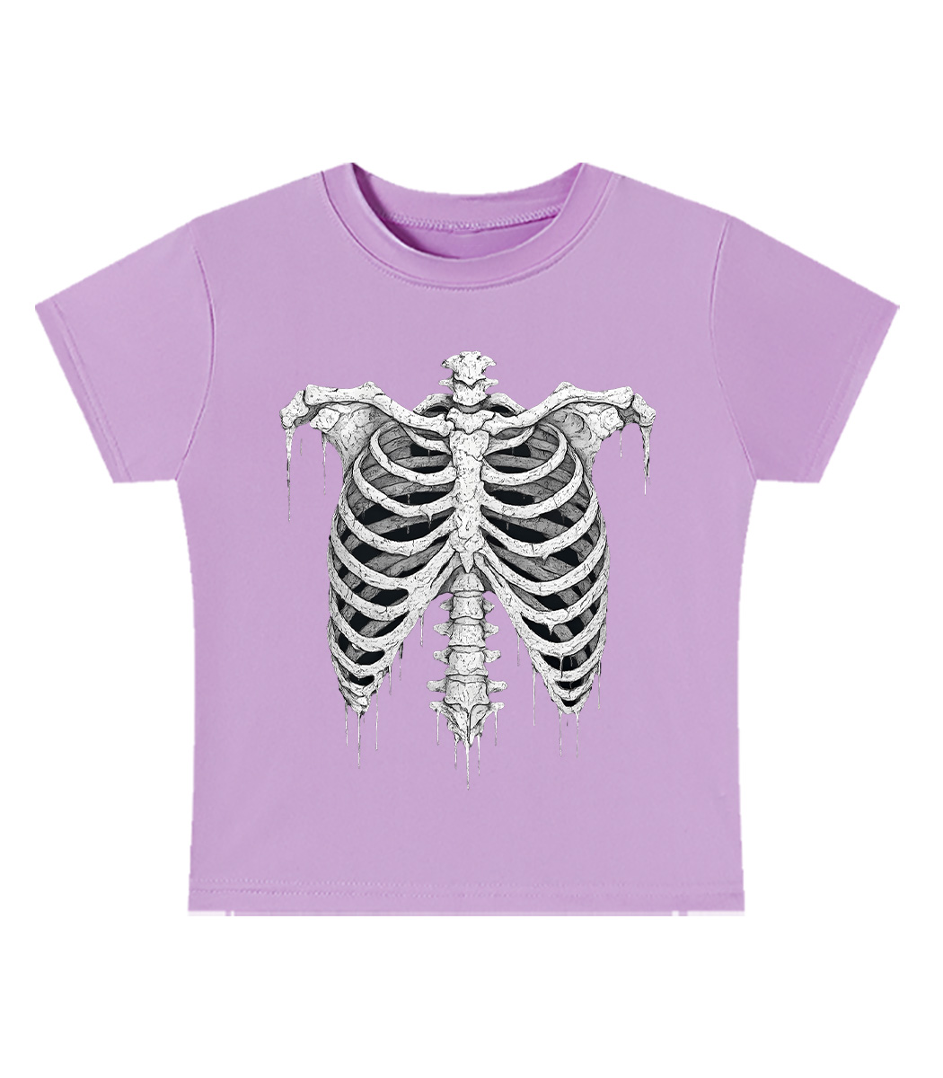 Dripping Skeleton Ribs Y2K Baby Tee