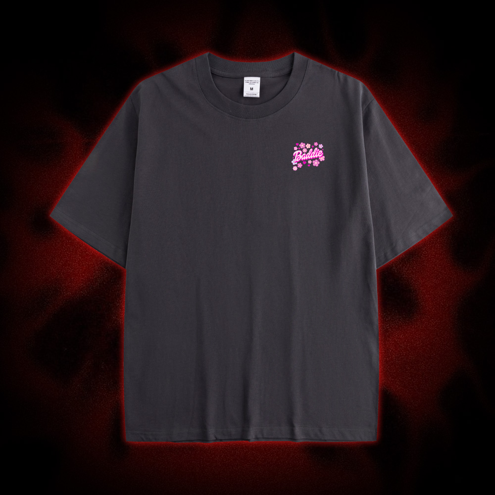 Baddie Double Sided Print Washed Tshirt