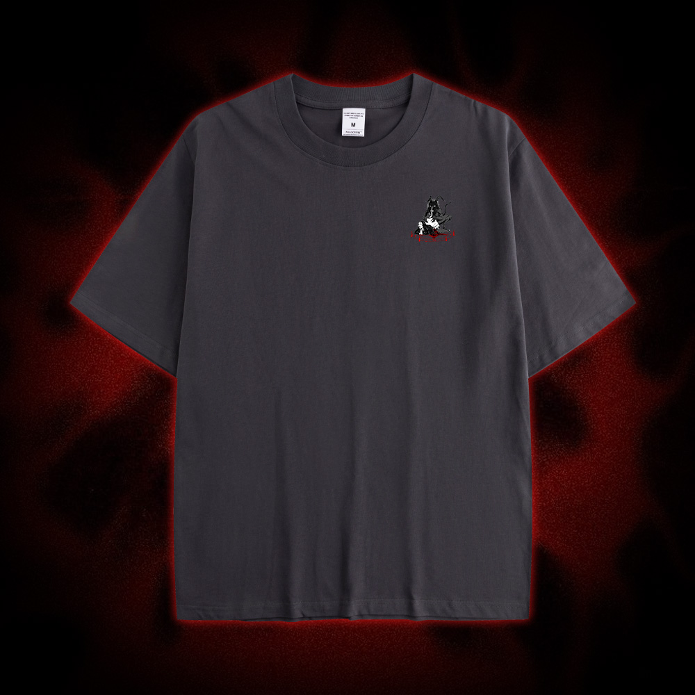 Dark Gothic Demonic Ritual Double Sided Print Washed Tshirt