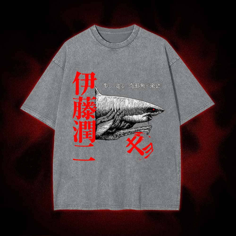 Walking Death Shark Washed Tshirt