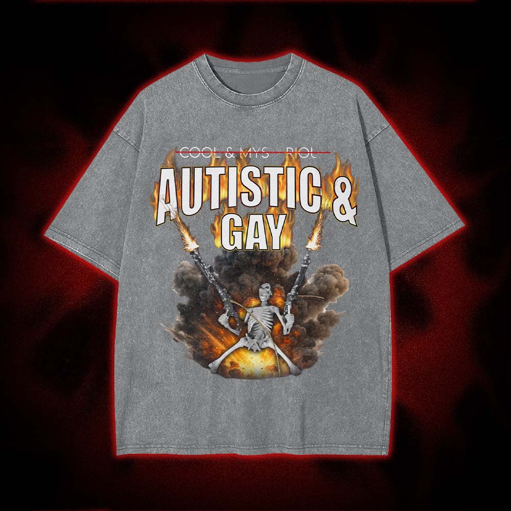 Autistic & Gay Washed Tshirt