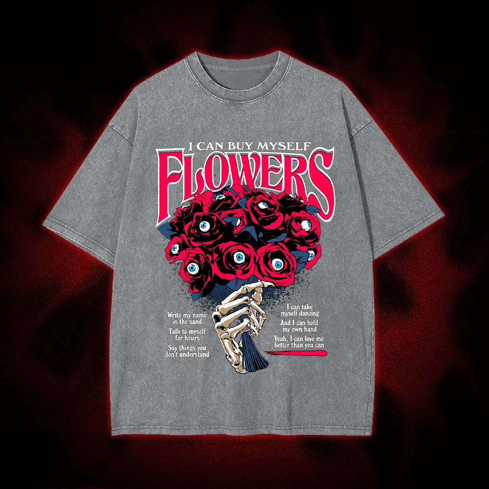 Buy Myself Flowers Washed Tshirt