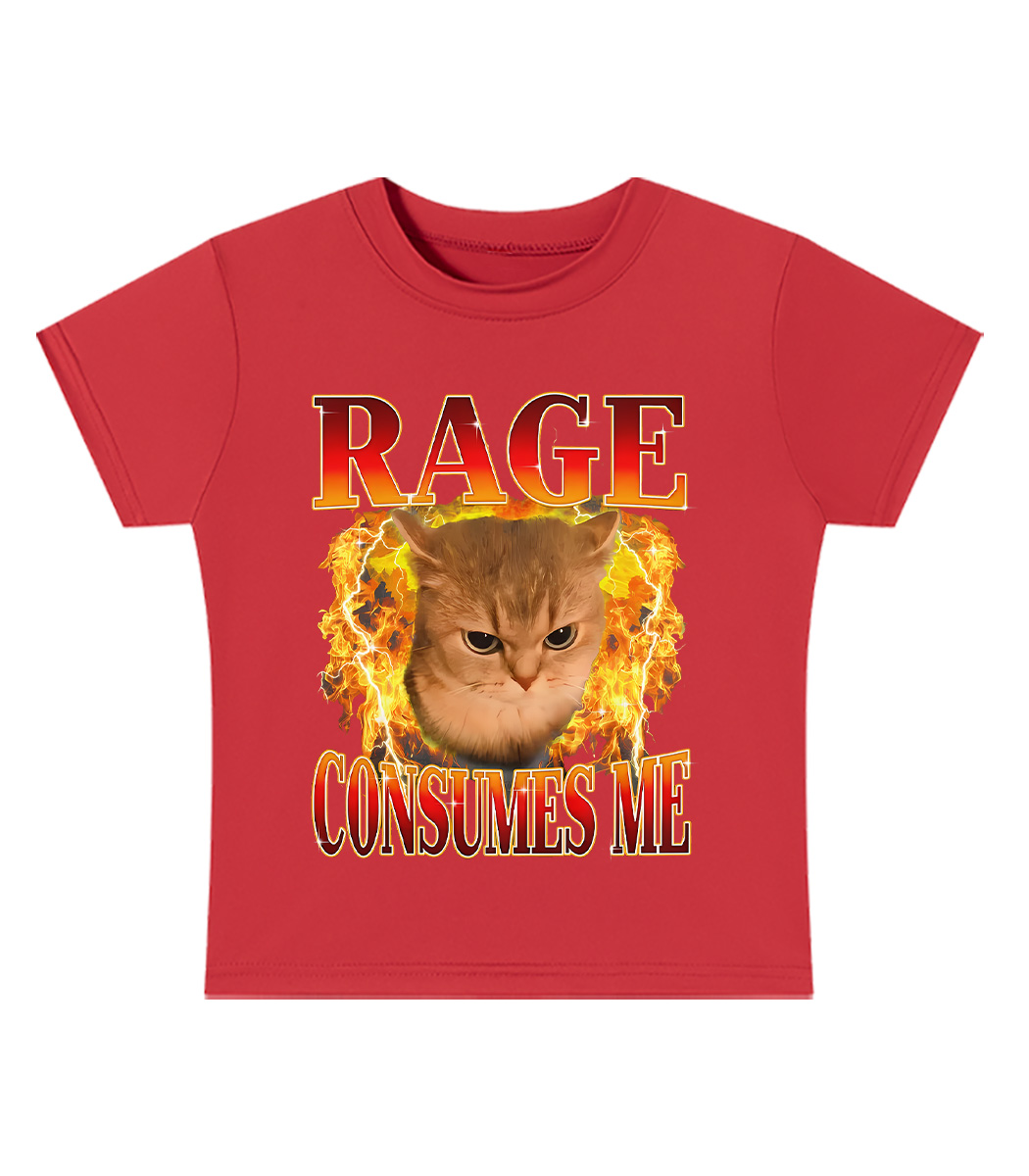 Rage Consumes Me Y2K Baby Tee