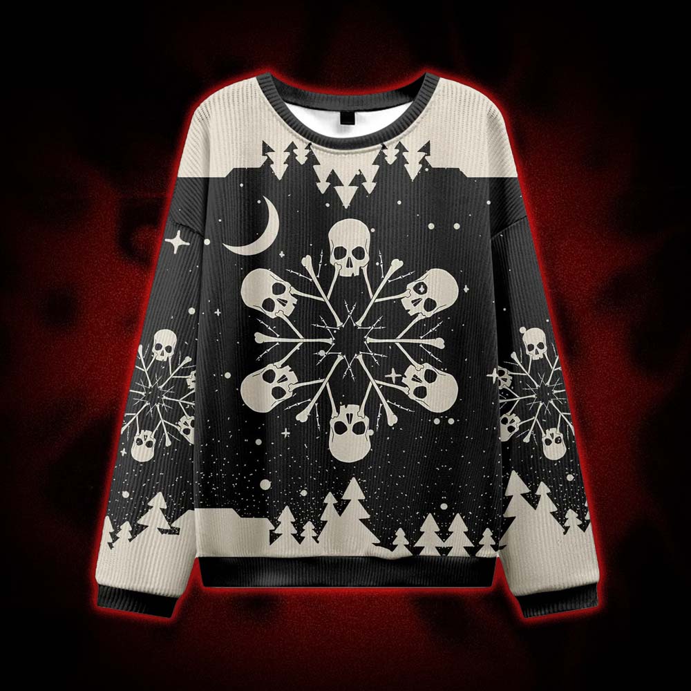 SNOWFLAKE SKULL UGLY CHRISTMAS SWEATSHIRT