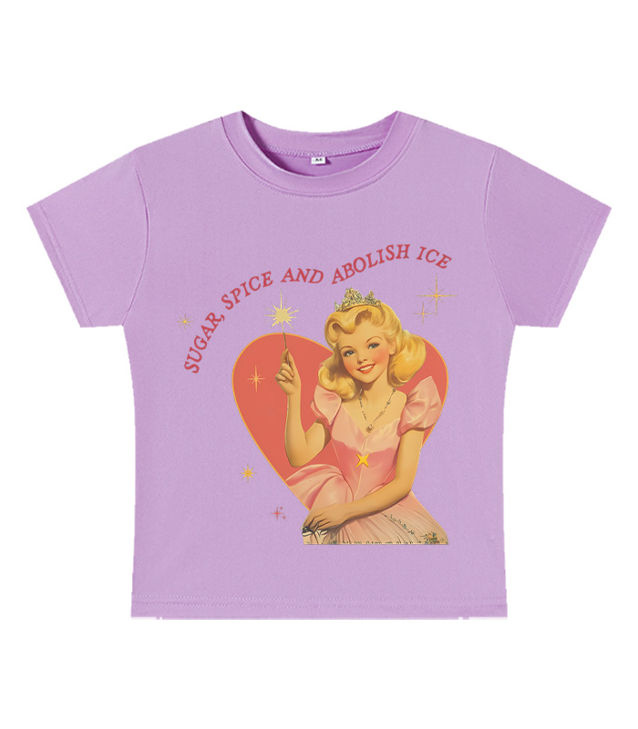 Suger, Spice And Abolish Ice Y2K Baby Tee