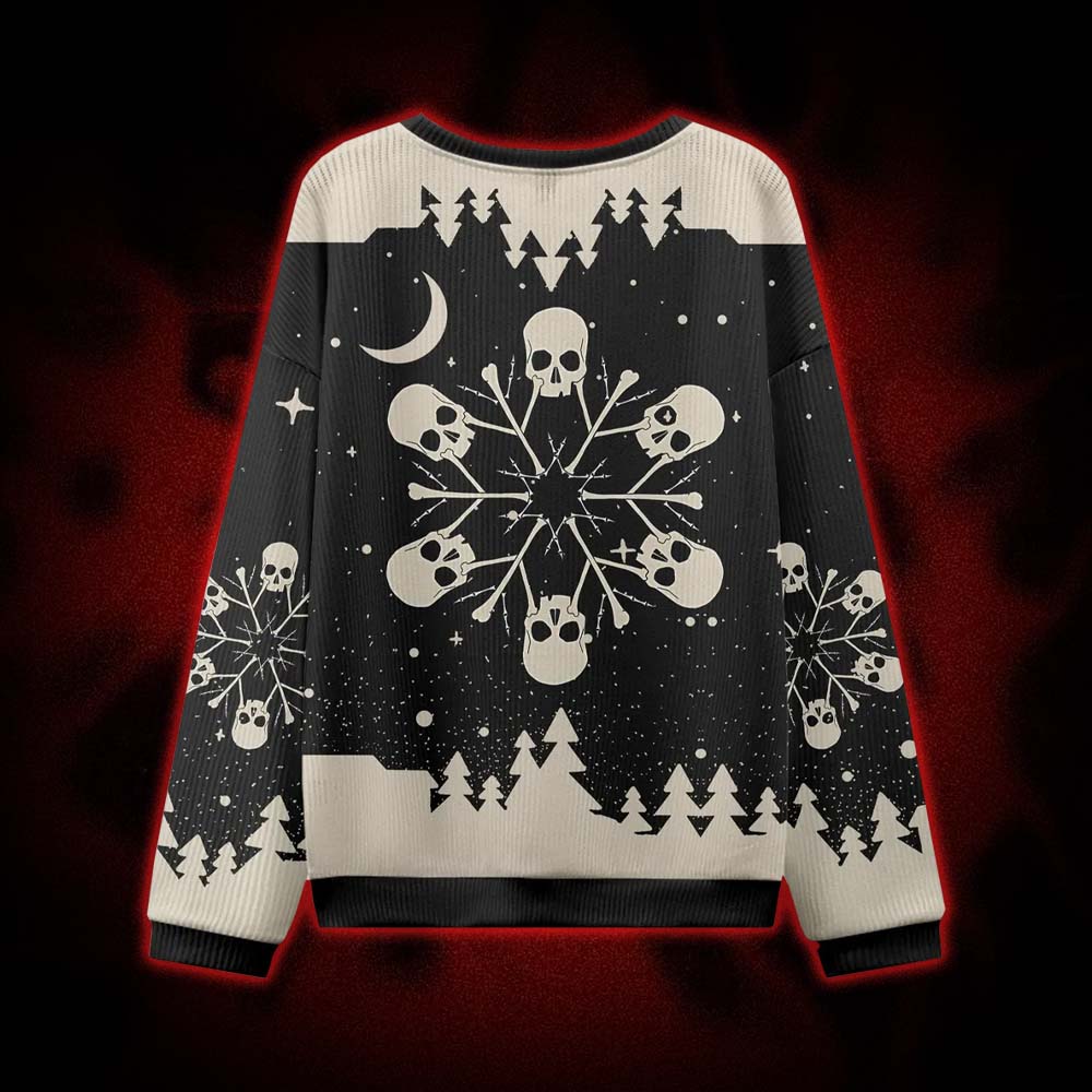 SNOWFLAKE SKULL UGLY CHRISTMAS SWEATSHIRT