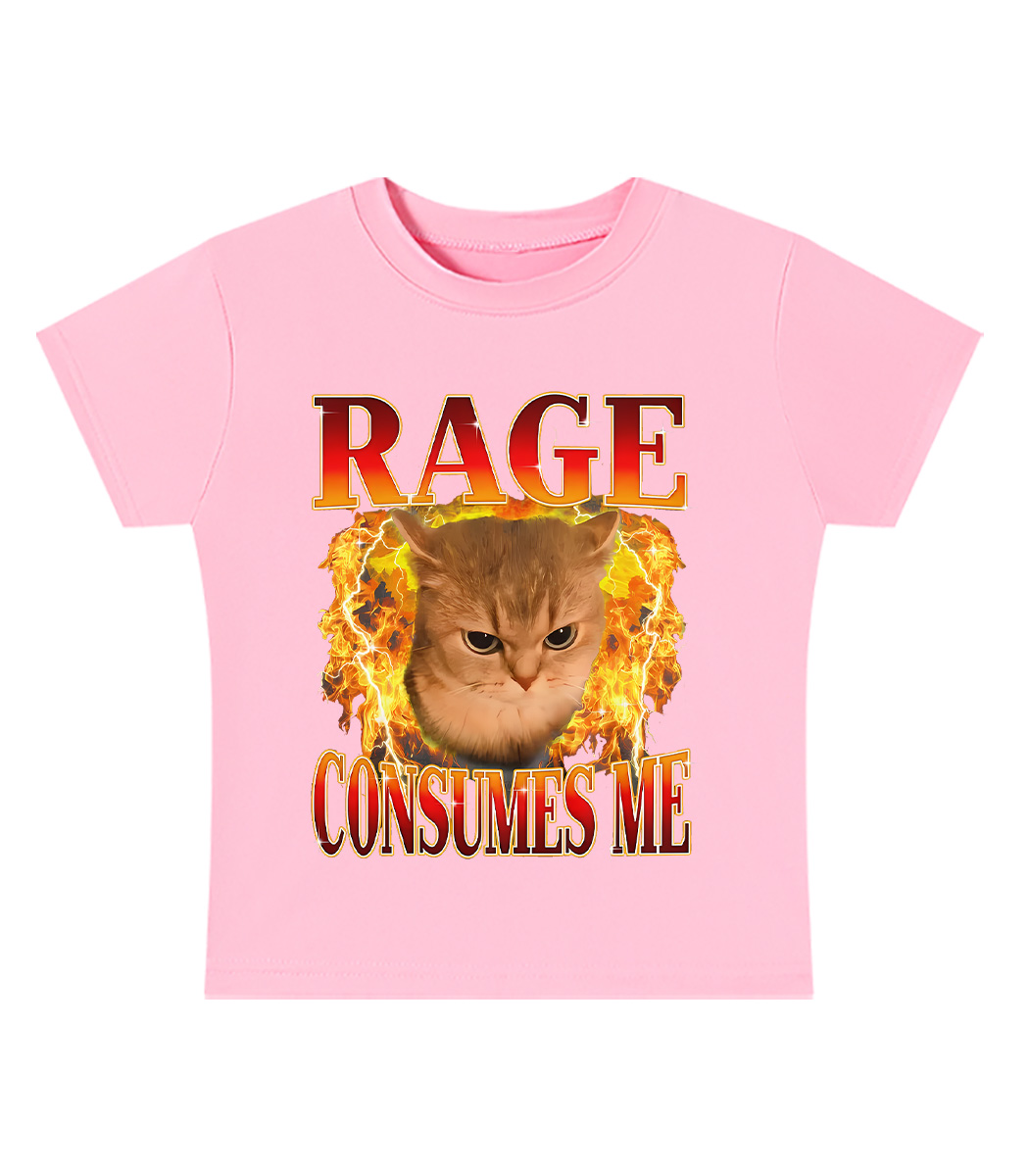 Rage Consumes Me Y2K Baby Tee