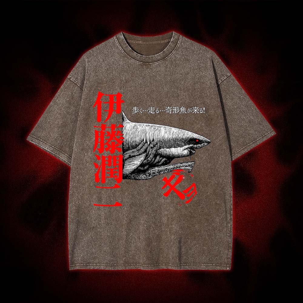Walking Death Shark Washed Tshirt