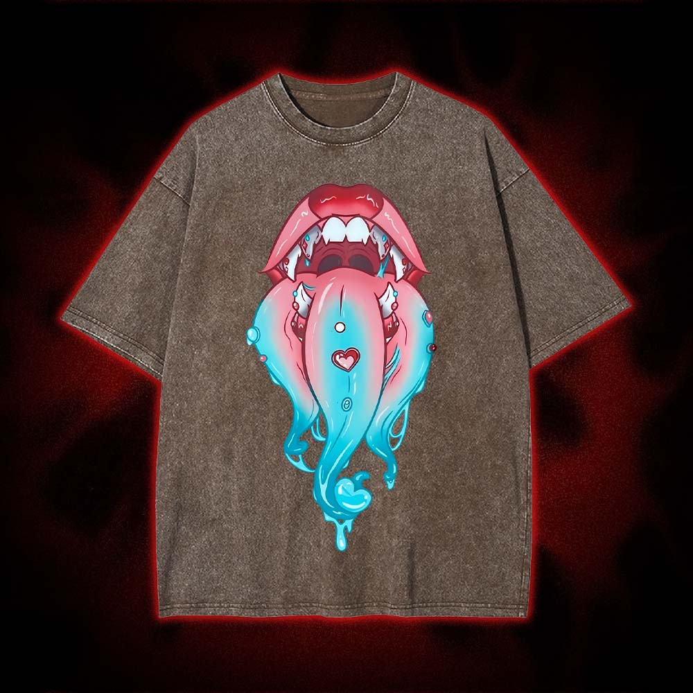 Dripping Monster Mouth Washed Tshirt
