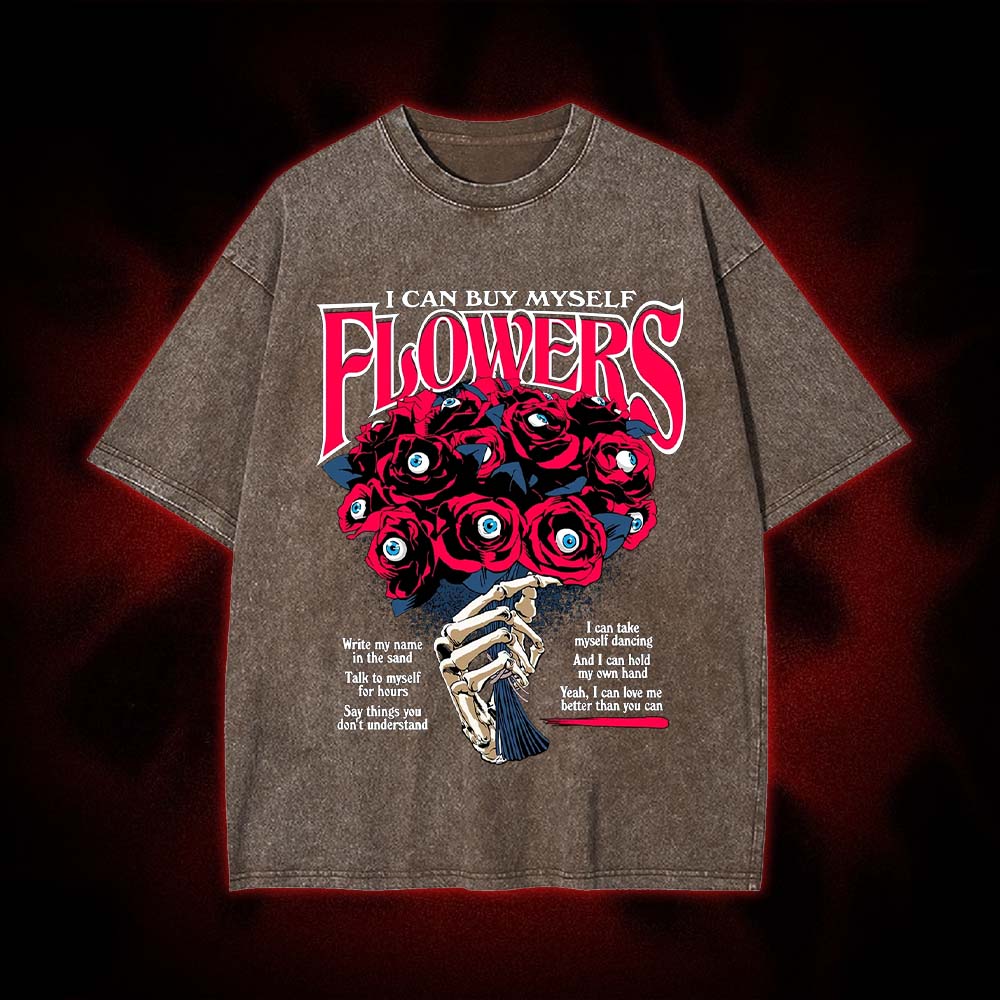 Buy Myself Flowers Washed Tshirt