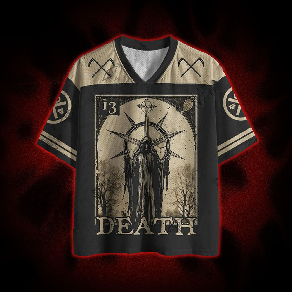Death in Cloak Tarot Card Mesh Jersey