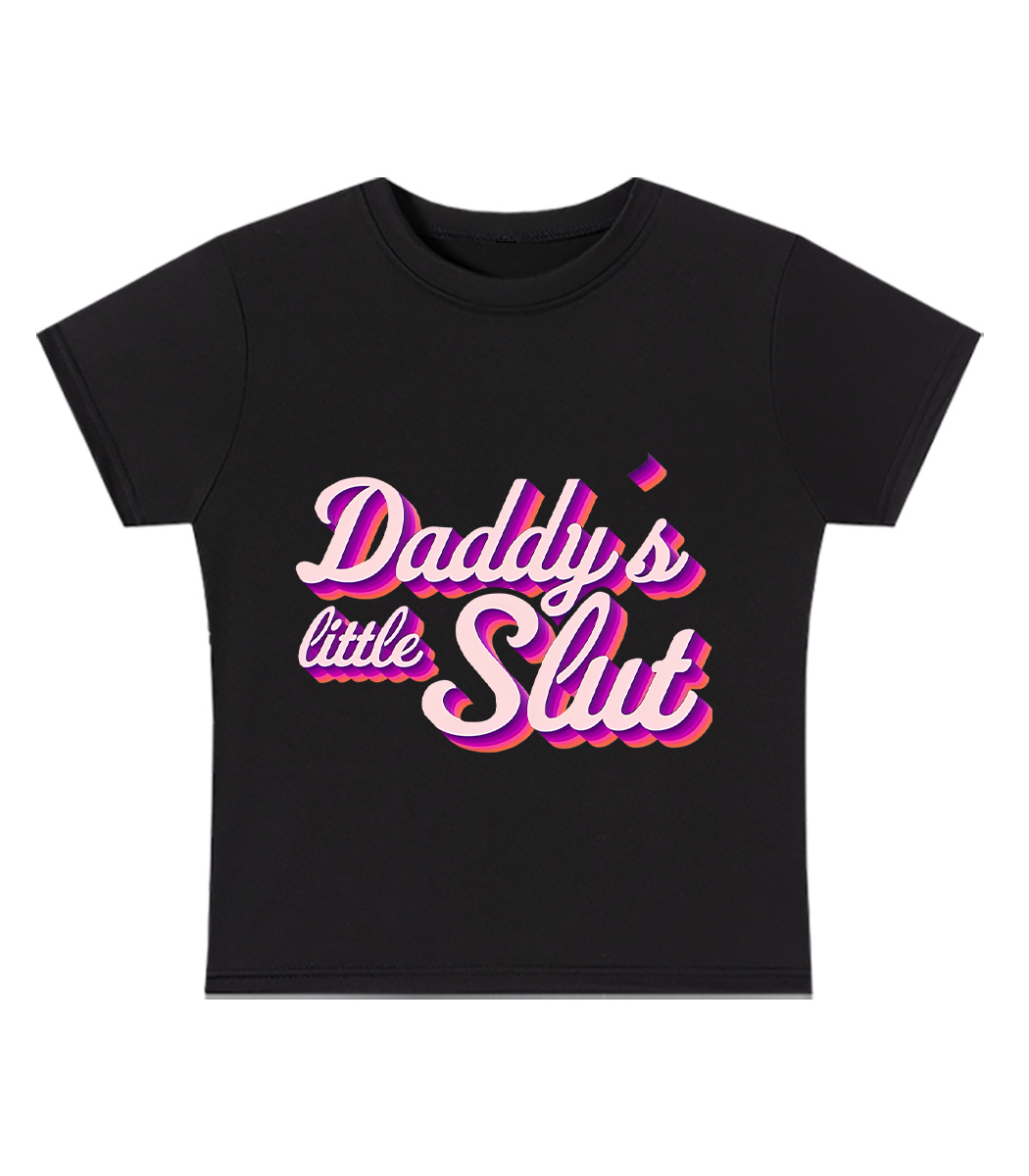 Daddy's Little Slut Y2K Baby Tee