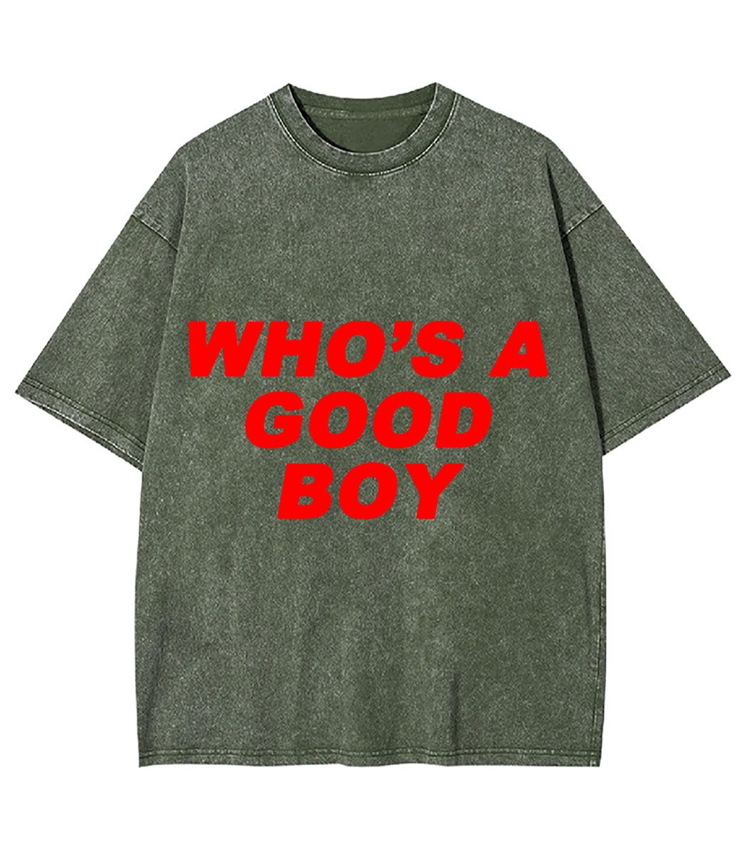 Who's A Good Boy Y2K Washed Tee