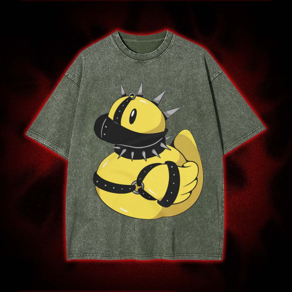 Spiked Bondage Duck Washed Tshirt
