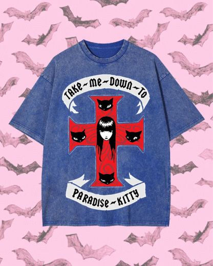 Paradise Kitty Y2k Washed Tee
