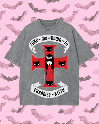 Paradise Kitty Y2k Washed Tee